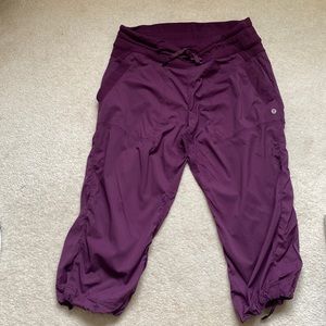 Lululemon purple drawstring cropped jogger size 8